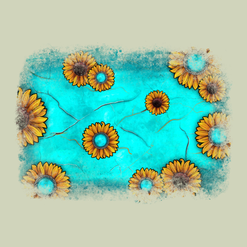 Turquoise Gemstone Sunflower Background Heavyweight Hoodie by JahusDesignShop | Teevron