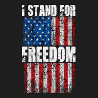 I Stand For Freedom With A Distressed American Flag Heavyweight Hoodie | Teevron