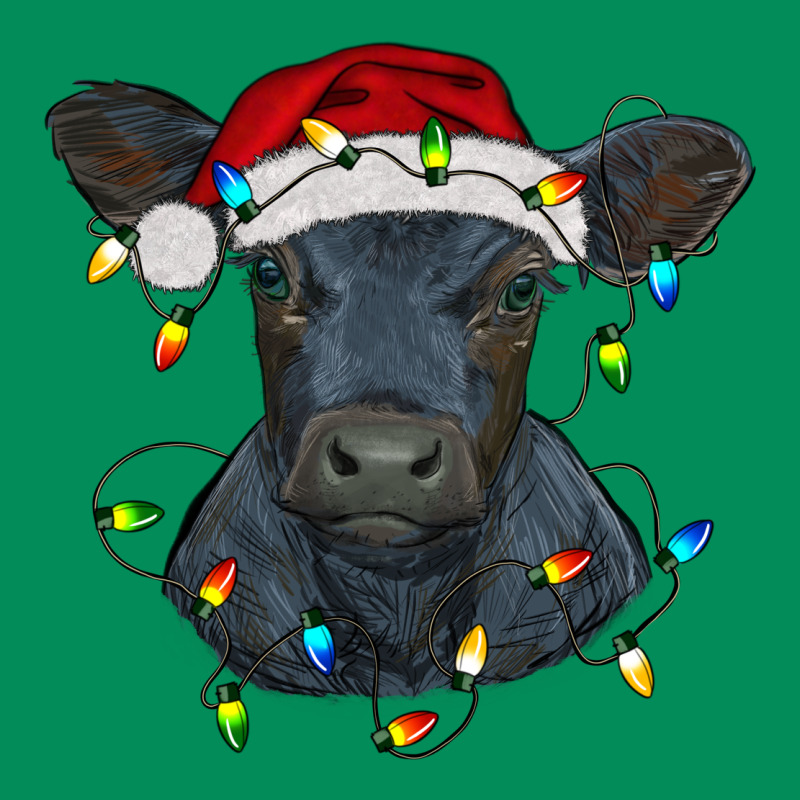 Christmas Baby Black Angus Calf With Lights Urban Hoodie by RanaPortraitStore | Teevron