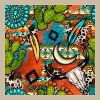 Western Cactus Aztec Seamless Pattern Long Sleeve Tee | Teevron