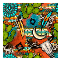 western cactus aztec seamless pattern | Teevron