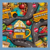 School Bus Coffee And Star With Leopard Seamless Pattern Bbs Urban Heavy Tee | Teevron