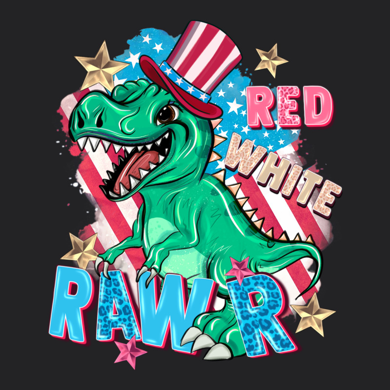 Red White Rawr Vintage Tee by FaDigitalArtStudio | Teevron
