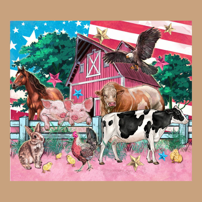 American Farm Animals Tumbler 4th Of July Vintage Tee by FaDigitalArtStudio | Teevron