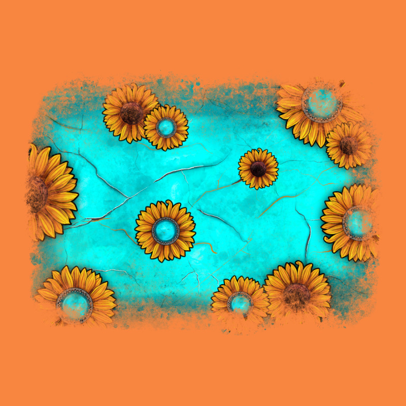 Turquoise Gemstone Sunflower Background Premium Sweatshirt by JahusDesignShop | Teevron