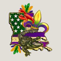 Louisiana Map American Flag Mardi Gras Heavy Core Tee | Teevron