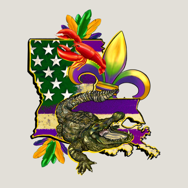 Louisiana Map American Flag Mardi Gras Heavy Core Tee by CowGirlArtShop | Teevron