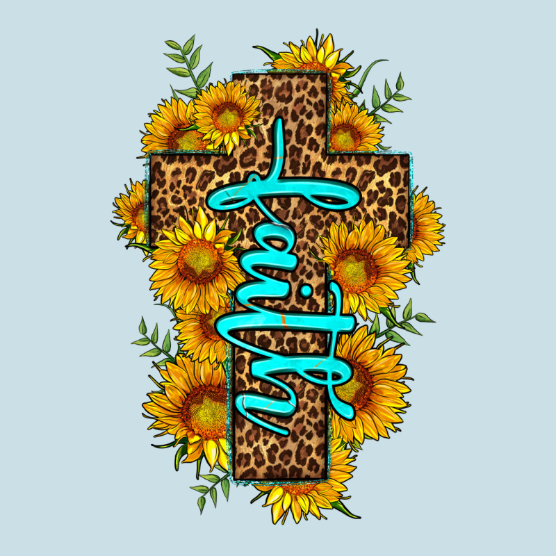 Faith Sunflower Leopard Cross Olivia Ladies Tee by OliviaCreatesArt | Teevron