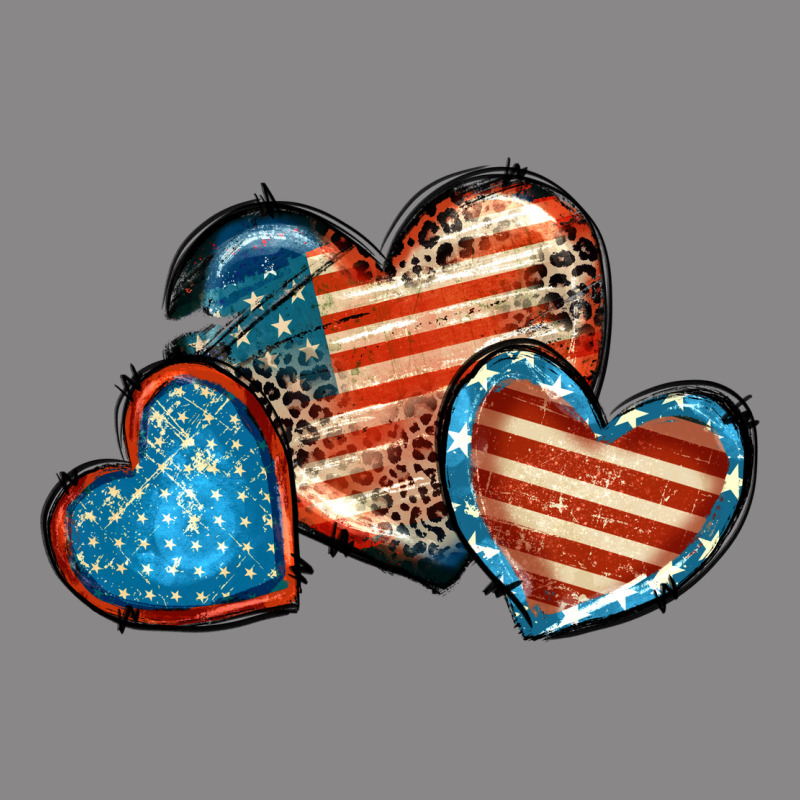 American Flag Hearts 4th Of July Vintage Tee by FaDigitalArtStudio | Teevron