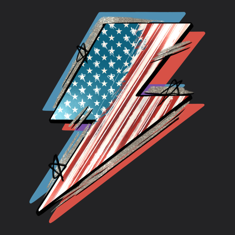 American Flag Lightning Bolt 4th Of July Vintage Tee by FaDigitalArtStudio | Teevron