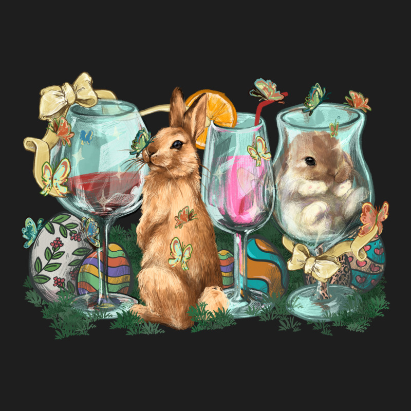 Easter Day Wine Glasses Bunny Classic Tee by HowdyJamesFarm | Teevron