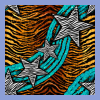 Tiger Turquoise Glitter And Stars Seamless Pattern Long Sleeve Tee | Teevron