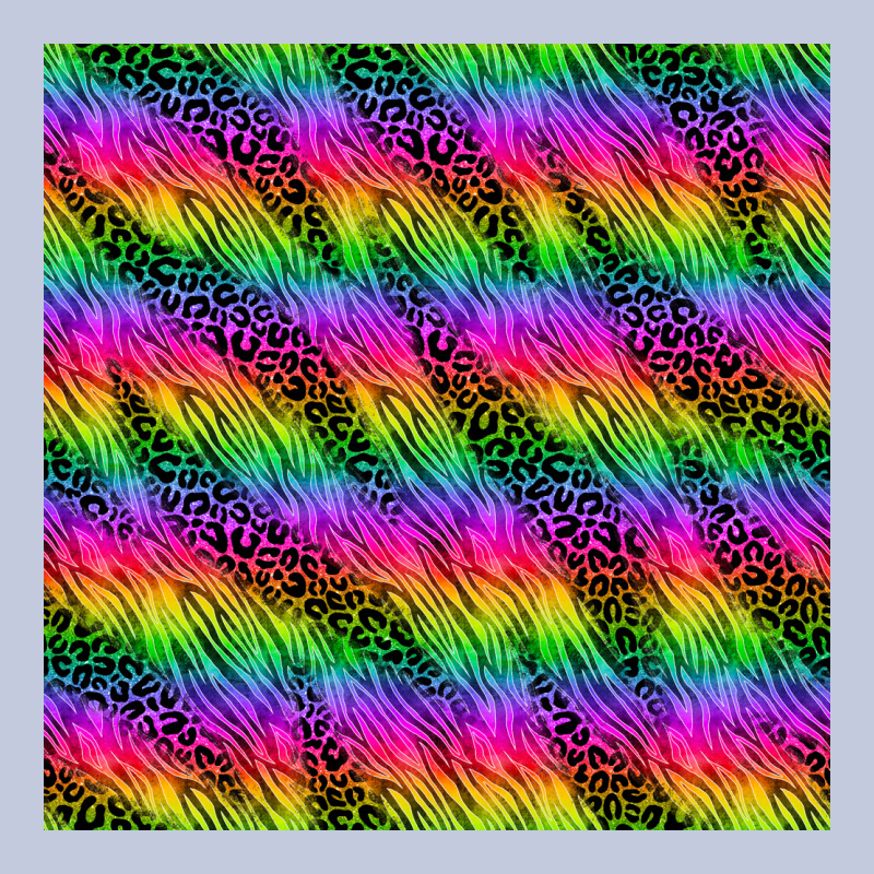 Neon Rainbow Leopard Zebra Seamless Pattern Long Sleeve Tee by BundleAndBundleShop | Teevron
