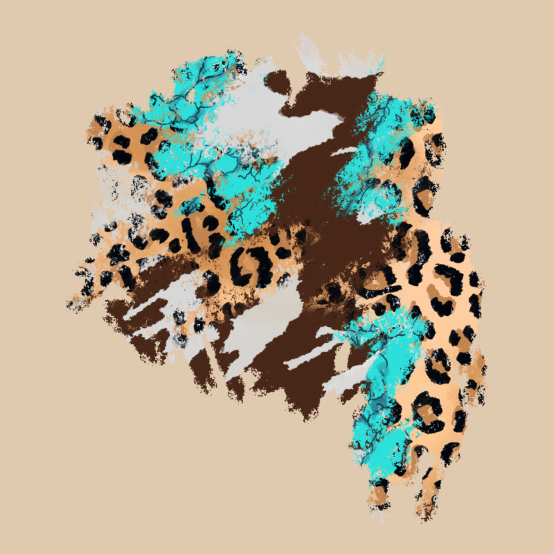 Cowhide Leopard Turquoise Patch Heavyweight Sweatshirt by AdoDesignShop | Teevron
