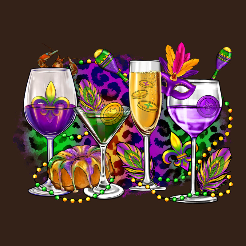 Mardi Gras Wine Glasses Cowgirl Heavy Core Tee by CowGirlArtShop | Teevron