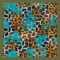 Turquoise Glitter Cowhide Leopard Seamless Pattern Long Sleeve Tee | Teevron