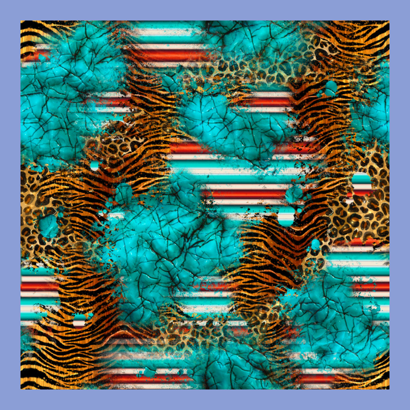 Turquoise Serape Leopard Seamless Pattern Long Sleeve Tee by BundleAndBundleShop | Teevron