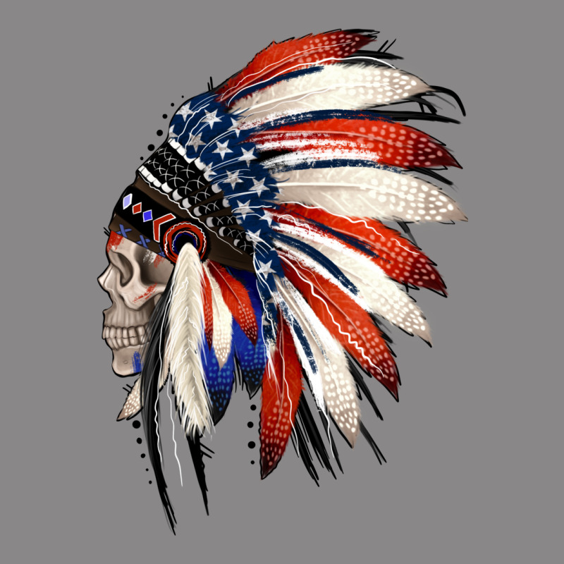 4th Of July Indian Headdress Gypsy Spirit Skull Vintage Tee by Jasminsmagicworld | Teevron