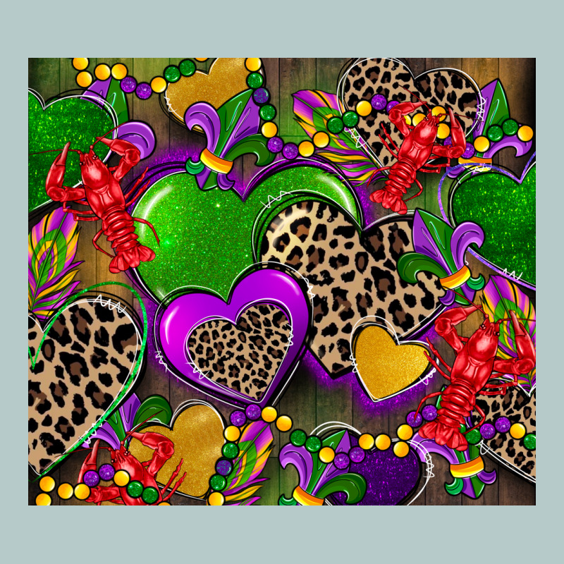 Mardi Gras Hearts Heavy Core Tee by CowGirlArtShop | Teevron