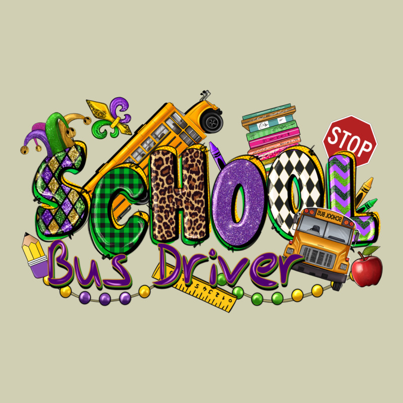 School Bus Driver Mardi Gras Heavy Core Tee by CowGirlArtShop | Teevron