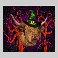 Halloween Glitter Highland Cow Tumbler Premium Tee | Teevron