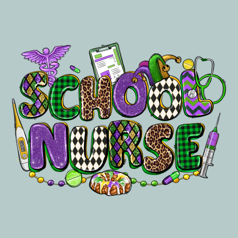 School Nurse Mardi Gras Heavy Core Tee by CowGirlArtShop | Teevron