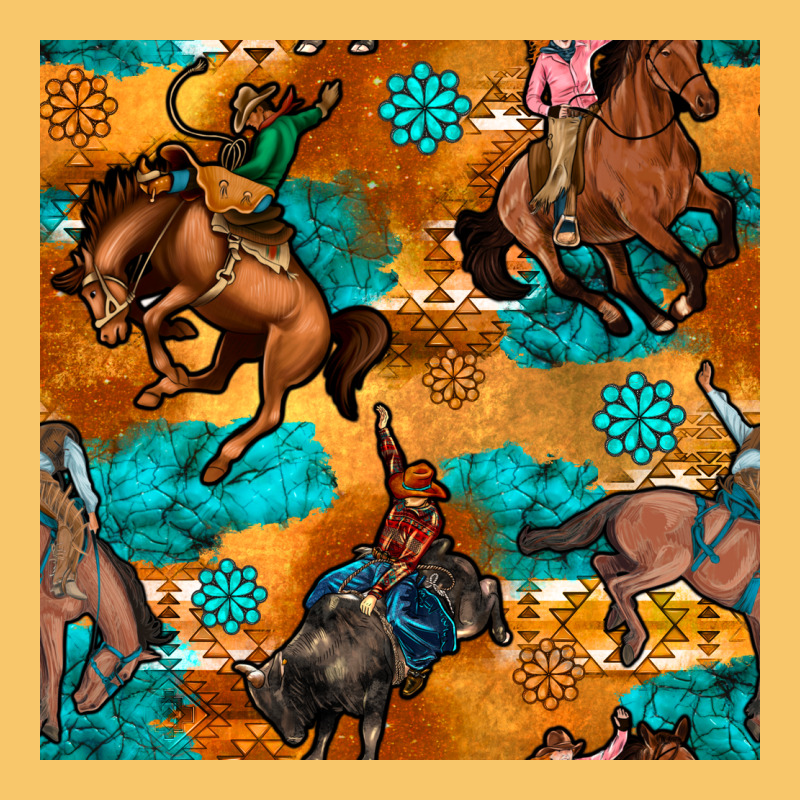 Cowboy Rodeo Seamless Pattern Vintage Hoodie by BundleAndBundleShop | Teevron