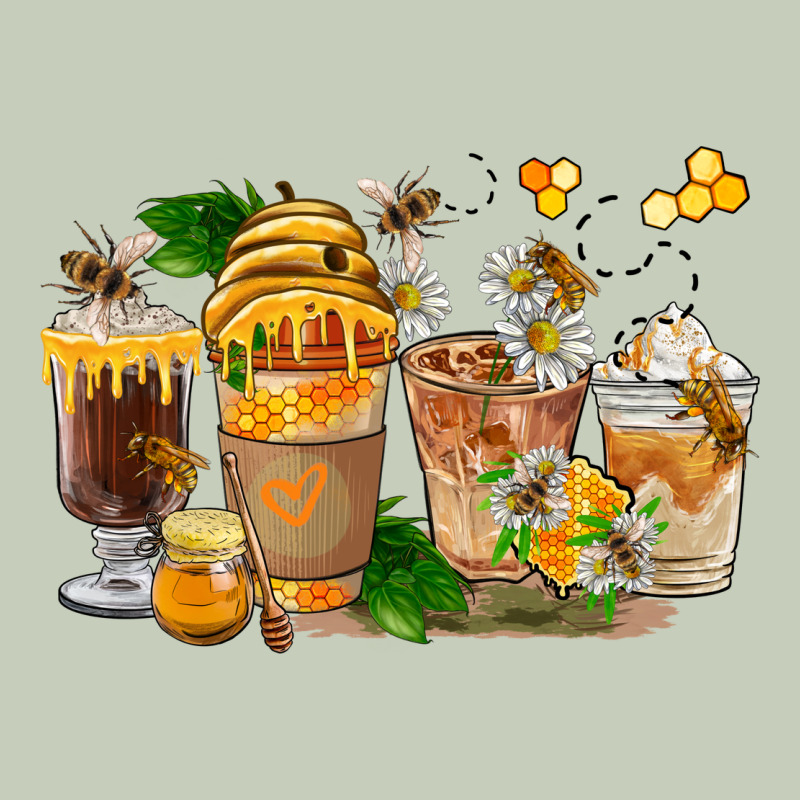 Honey Bee Coffee Cups Long Sleeve Tee by FaDigitalArtStudio | Teevron