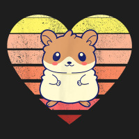 Cute Hamster Design Retro Heart Shape Vintage T Shirt Heavyweight Hoodie | Teevron