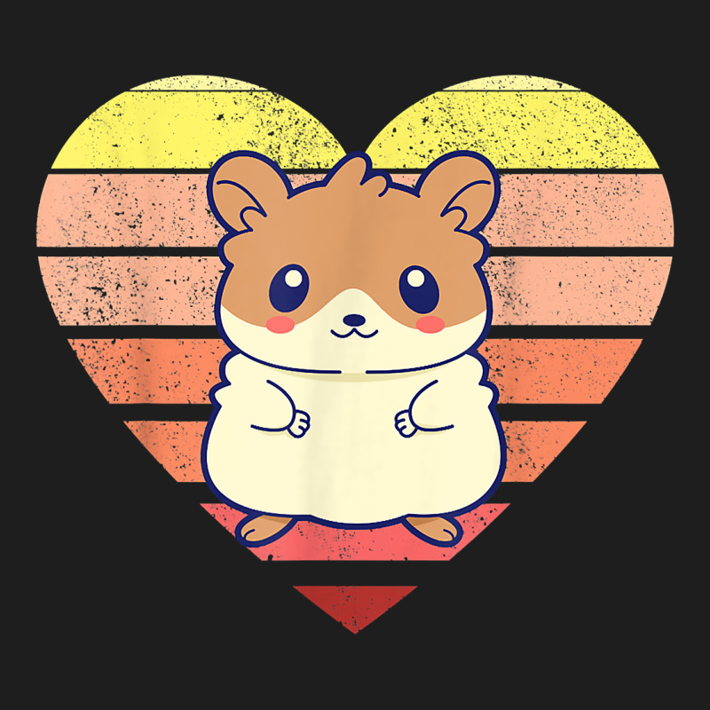 Cute Hamster Design Retro Heart Shape Vintage T Shirt Heavyweight Hoodie by linhVisuals | Teevron
