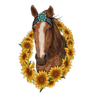 brown horse with gemstone and sunflowers | Teevron