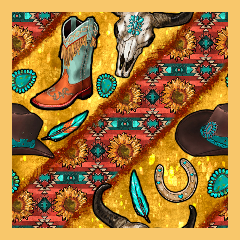 Western Cowboy Bull Skull Seamless Pattern Vintage Hoodie by BundleAndBundleShop | Teevron