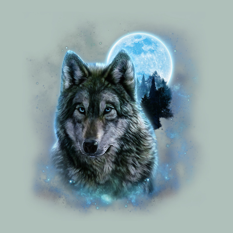 T Shirt, Grey Wolf Hunting Ground, Icy Moon, Forest, Galaxy Heavyweight Hoodie by linhVisuals | Teevron