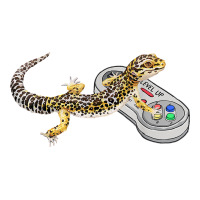 leopard gecko playing video game lizard & reptiles gamers t shirt | Teevron