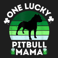 Funny St Patrick's Day One Lucky Pitbull Mama Pitbulldog T Shirt Heavyweight Hoodie | Teevron