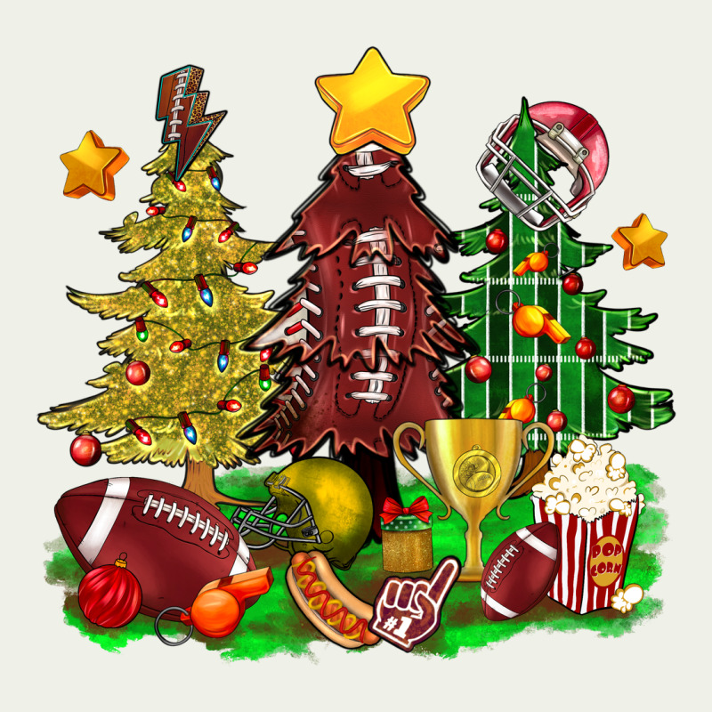 Christmas With American Football Trees Bbs Urban Heavy Tee by BundleAndBundleShop | Teevron