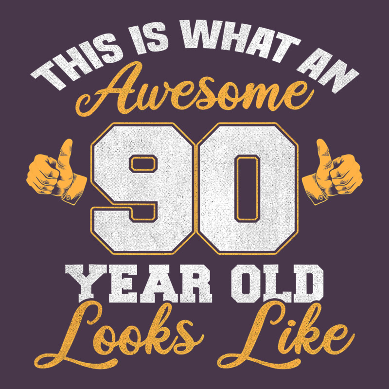90th Birthday Novelty Gift Awesome 90 Year Old T Shirt Heavyweight Hoodie by linhVisuals | Teevron