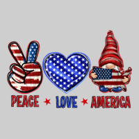 Peace Love America With Gnome 4th Of July Premium Tee | Teevron