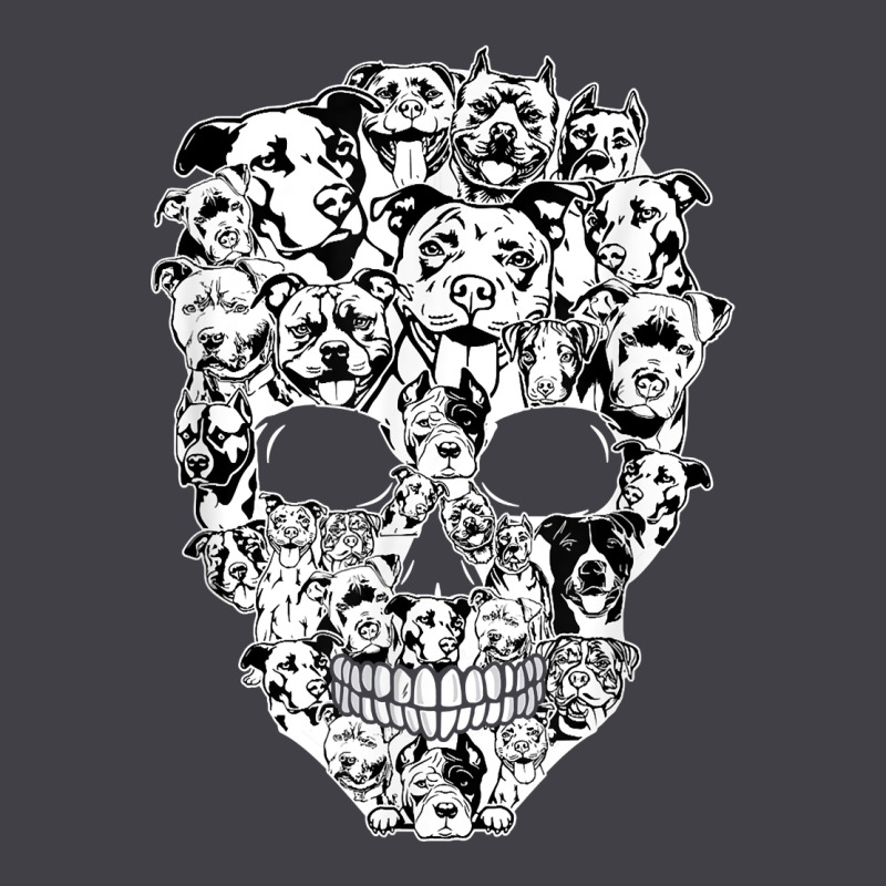 Funny Pitbull Skull Dog Skeleton Halloween T Shirt Heavyweight Hoodie by linhVisuals | Teevron