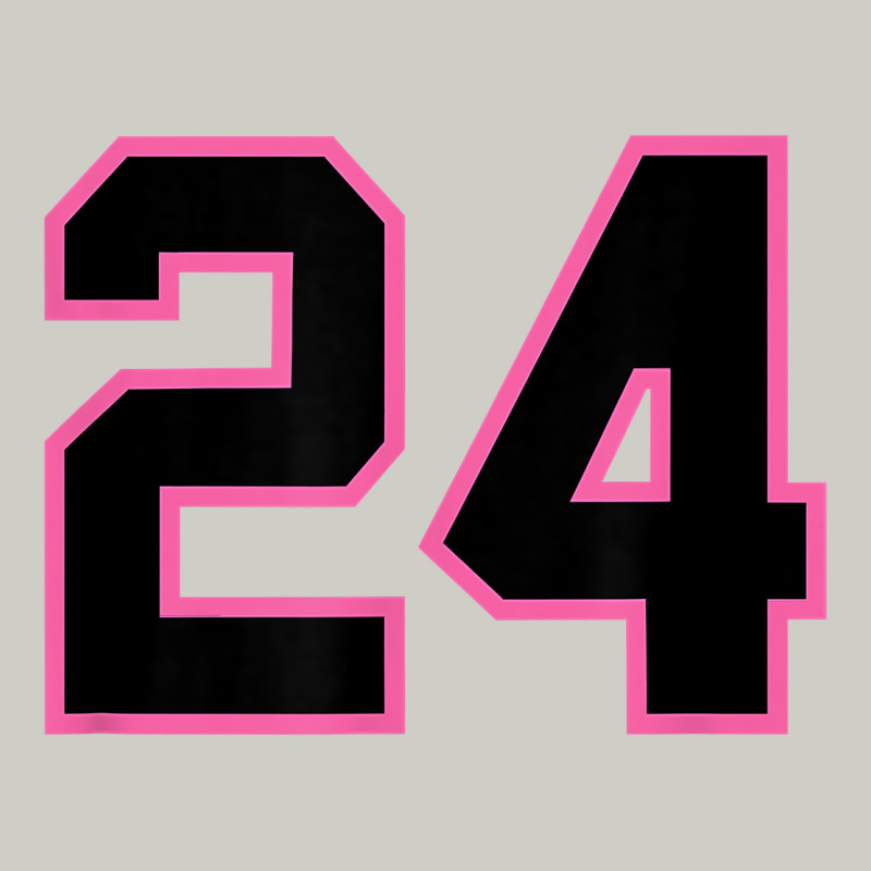 Number 24 Sports Jersey Athlete Fan Pink Black Lucky Number T Shirt Heavyweight Hoodie by linhVisuals | Teevron