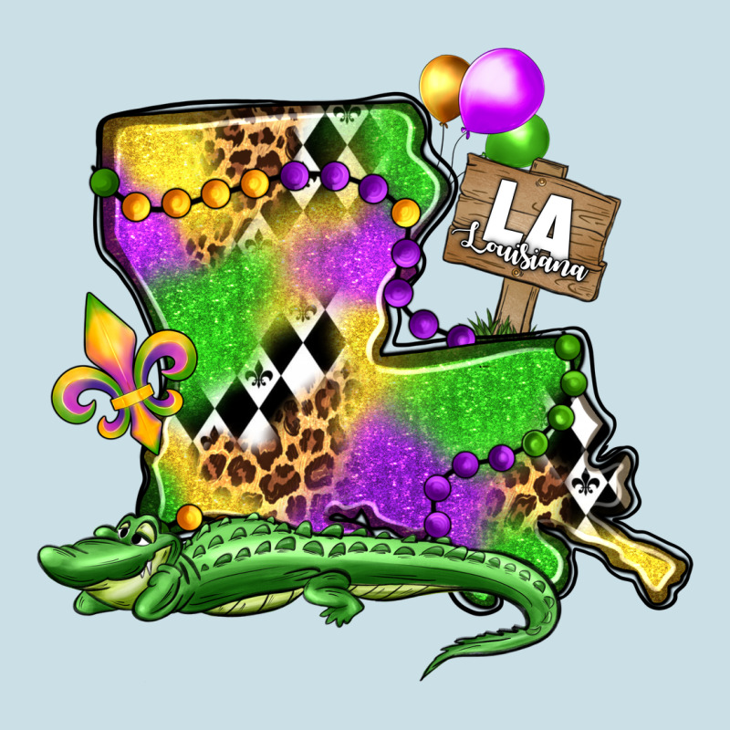 Louisiana Map Alligator Mardi Gras Olivia Ladies Tee by OliviaCreatesArt | Teevron