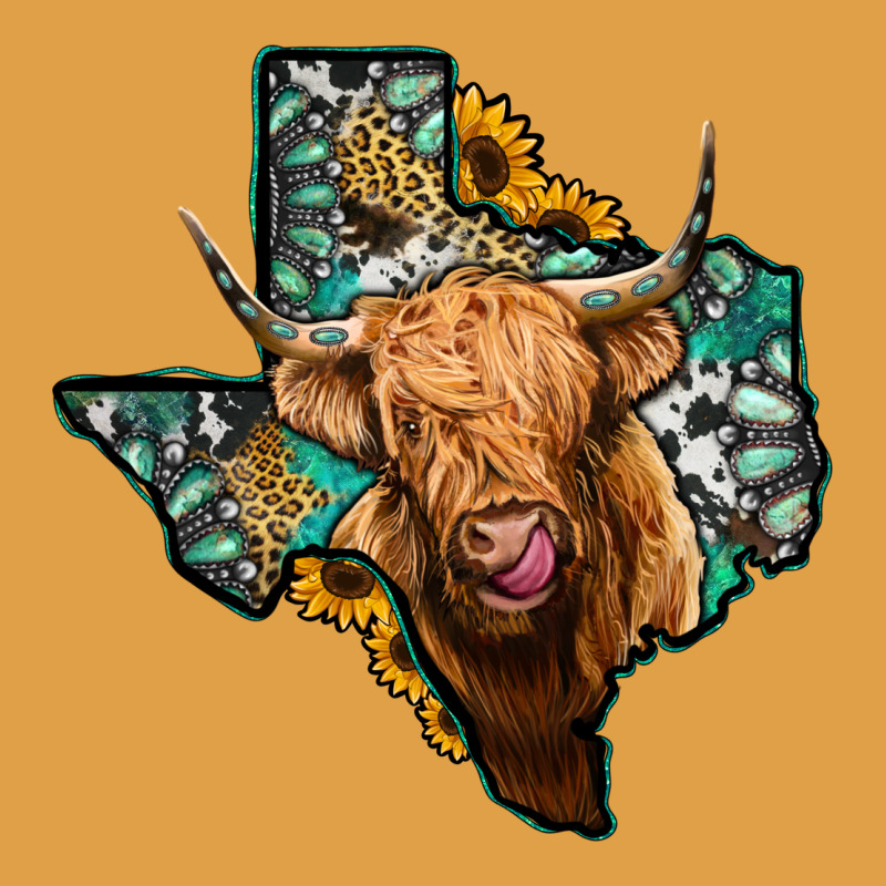 Texas Map Highland Cow Premium Hoodie by Jasminsmagicworld | Teevron