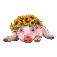 Baby Pig With Sunflower Headband Premium Tee | Teevron