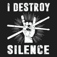 I Destroy Silence Drum Set Drummer Gift Heavyweight Hoodie | Teevron