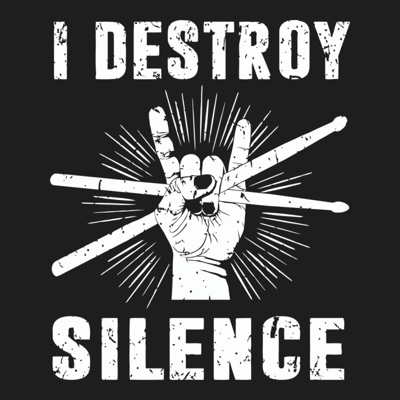 I Destroy Silence Drum Set Drummer Gift Heavyweight Hoodie by linhVisuals | Teevron