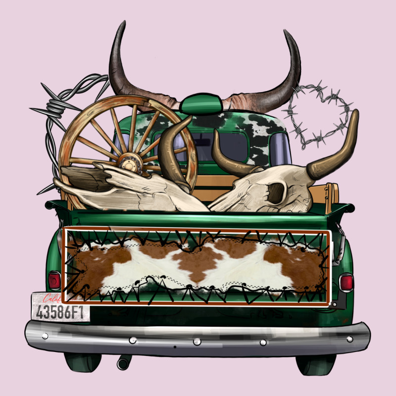 Cowhide And Hunter Truck Olivia Ladies Tee by OliviaCreatesArt | Teevron