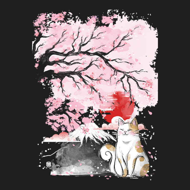 Japan T  Shirt Sakura Cat T  Shirt Heavyweight Hoodie by linhVisuals | Teevron