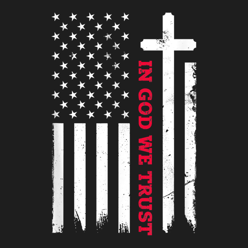 In God We Trust With Patriotic Vintage American Flag T Shirt Heavyweight Hoodie by linhVisuals | Teevron