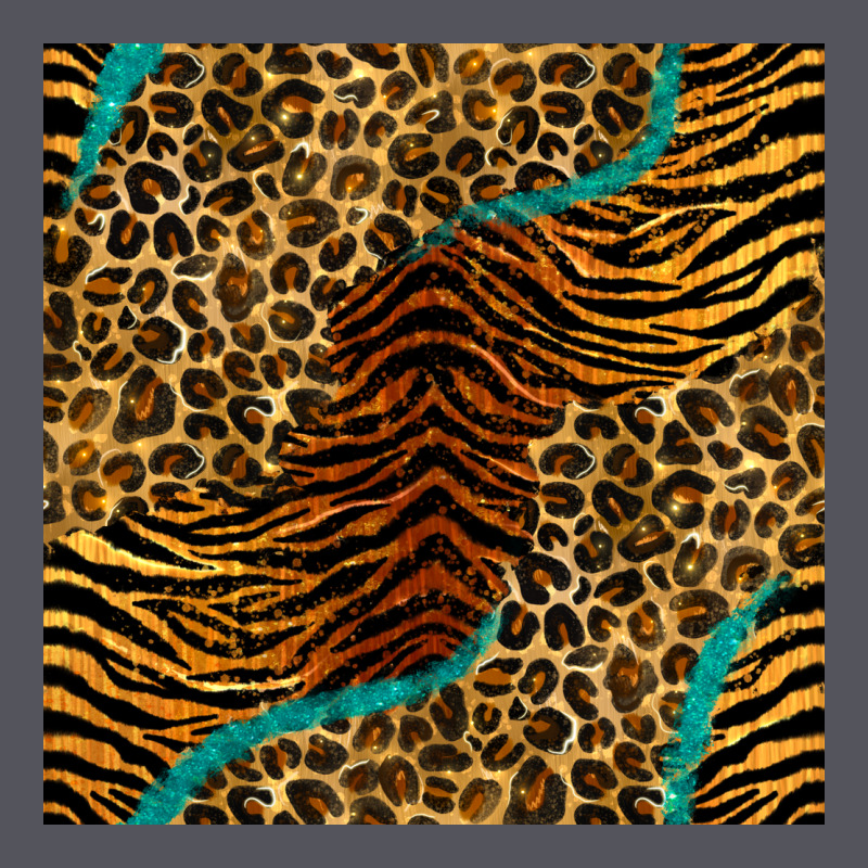Safari Animals Turquoise Glitter Seamless Pattern Vintage Hoodie by BundleAndBundleShop | Teevron