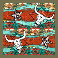 Western Aztec Bull Skull Stars Seamless Pattern Vintage Hoodie | Teevron